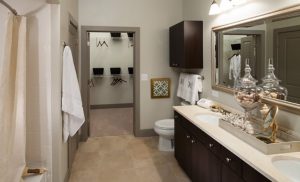 Bathroom Closet at McKinney Uptown Apartments in Uptown Dallas TX Lux Locators Dallas Apartment Locators