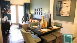 Dining Room Living Room at 2660 Cityplace Apartments in Uptown Dallas TX Lux Locators Dallas Apartment Locators