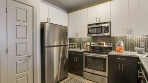 Kitchen at Routh Street Flats Apartments in Dallas TX Lux Locators Dallas Apartment Locators