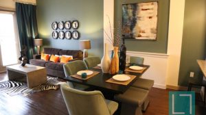 Living Room Dining Room at 2660 Cityplace Apartments in Uptown Dallas TX Lux Locators Dallas Apartment Locators