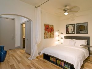 Studio Bedroom at The Monterey by Windsor Apartments in Uptown Dallas TX Lux Locators Dallas Apartment Locators